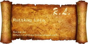 Ruttkay Lola névjegykártya